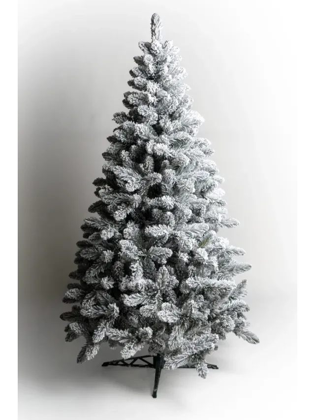 Brad artificial Himalaya Snow 220 cm QC216, 1100 Ramuri 2D + 3D PE, Circumferinta Bazei 276 cm